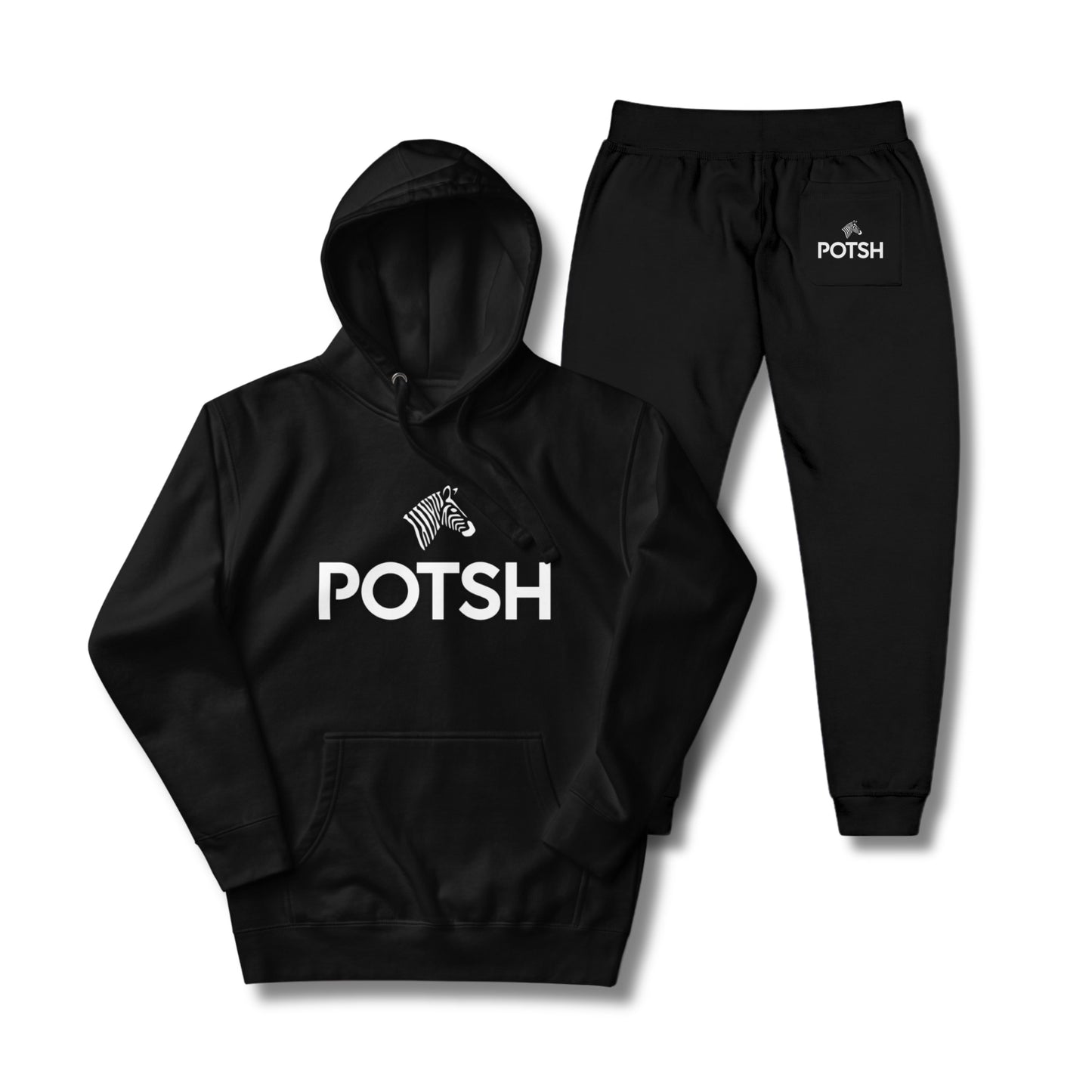 Women's POTSH Logo Black Lux Fleece Tracksuit