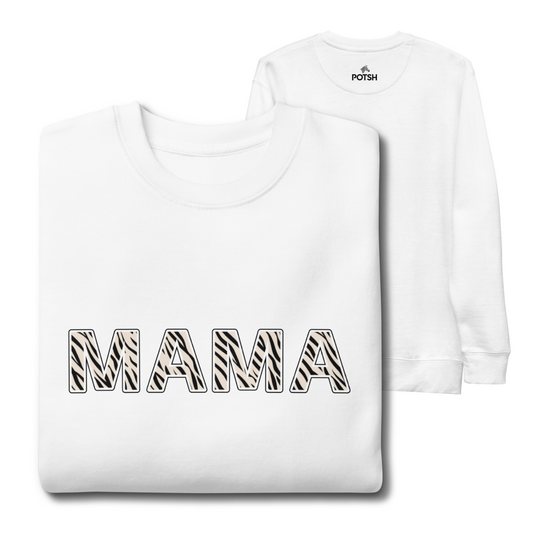 Premium "MAMA" White Sweatshirt