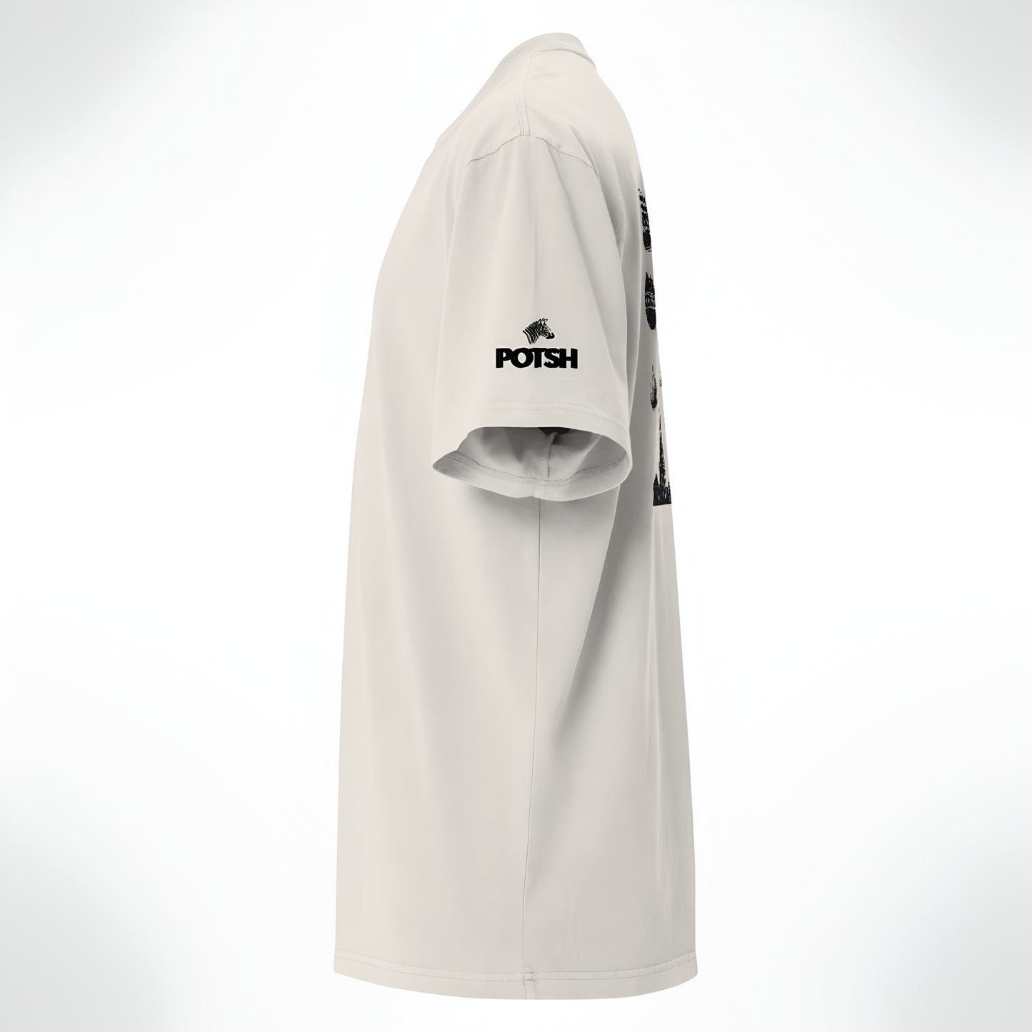 Men's Oversized T-Shirt with Back Print (Vanilla Haze)