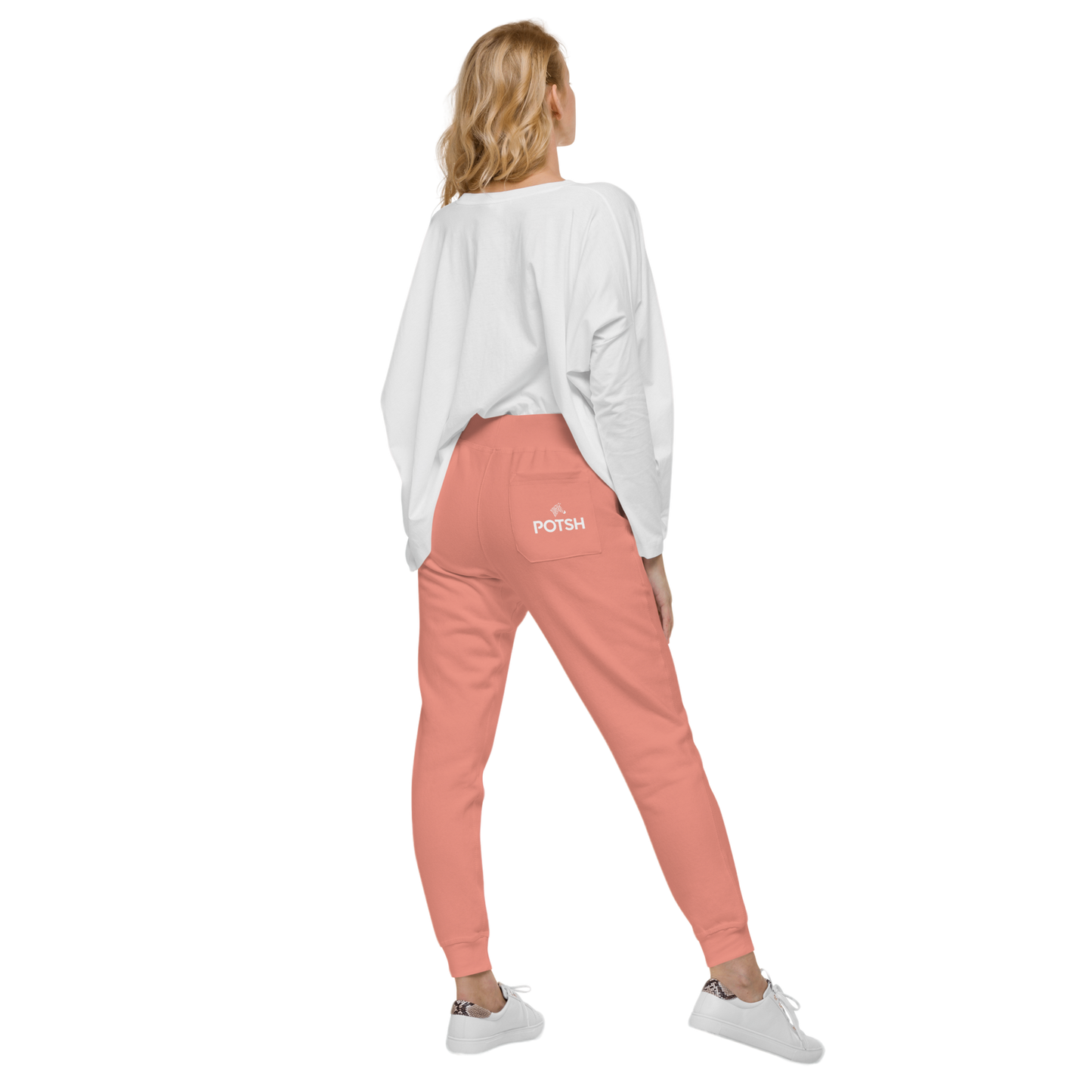 Women's POTSH Logo Dusty Rose Lux Fleece Tracksuit
