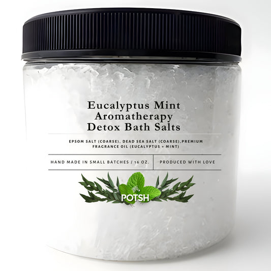 Eucalyptus Mint Aromatherapy Detox Bath Salts by POTSH | 16 oz.