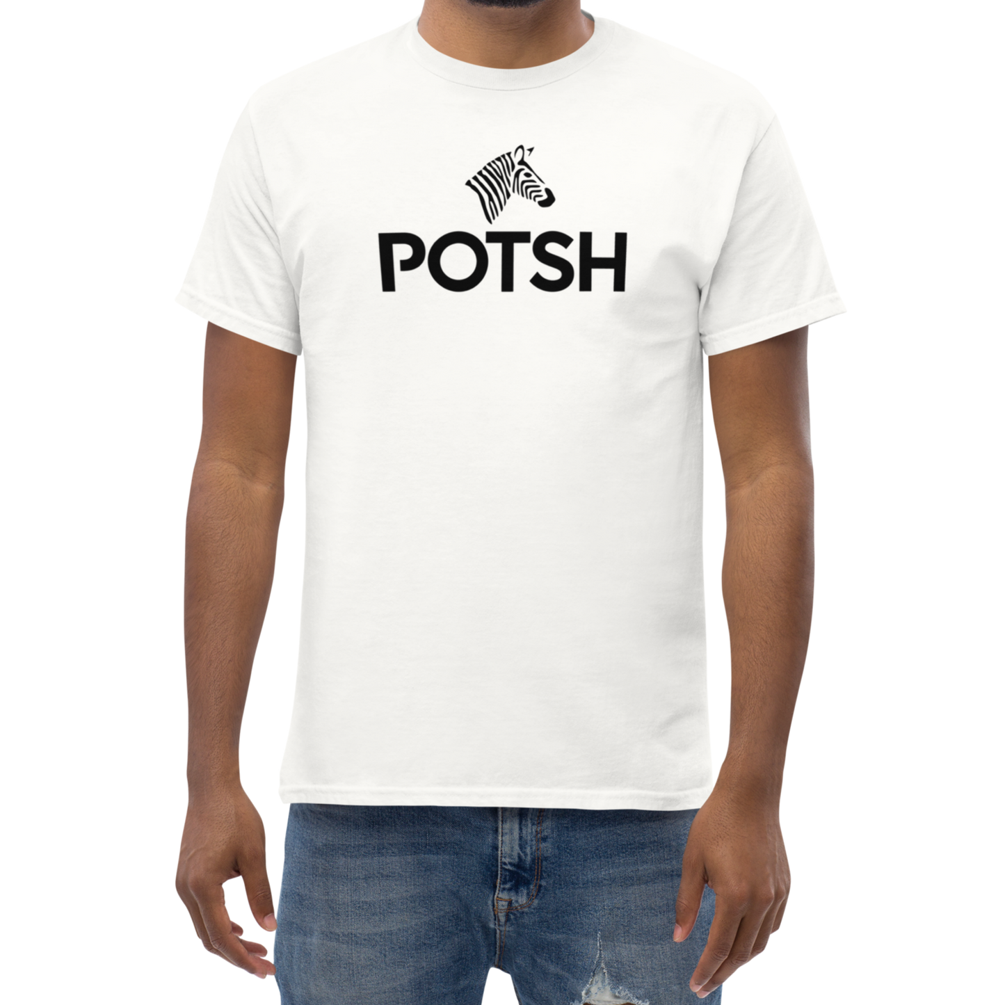 Men's Classic Structured Logo Tee in White