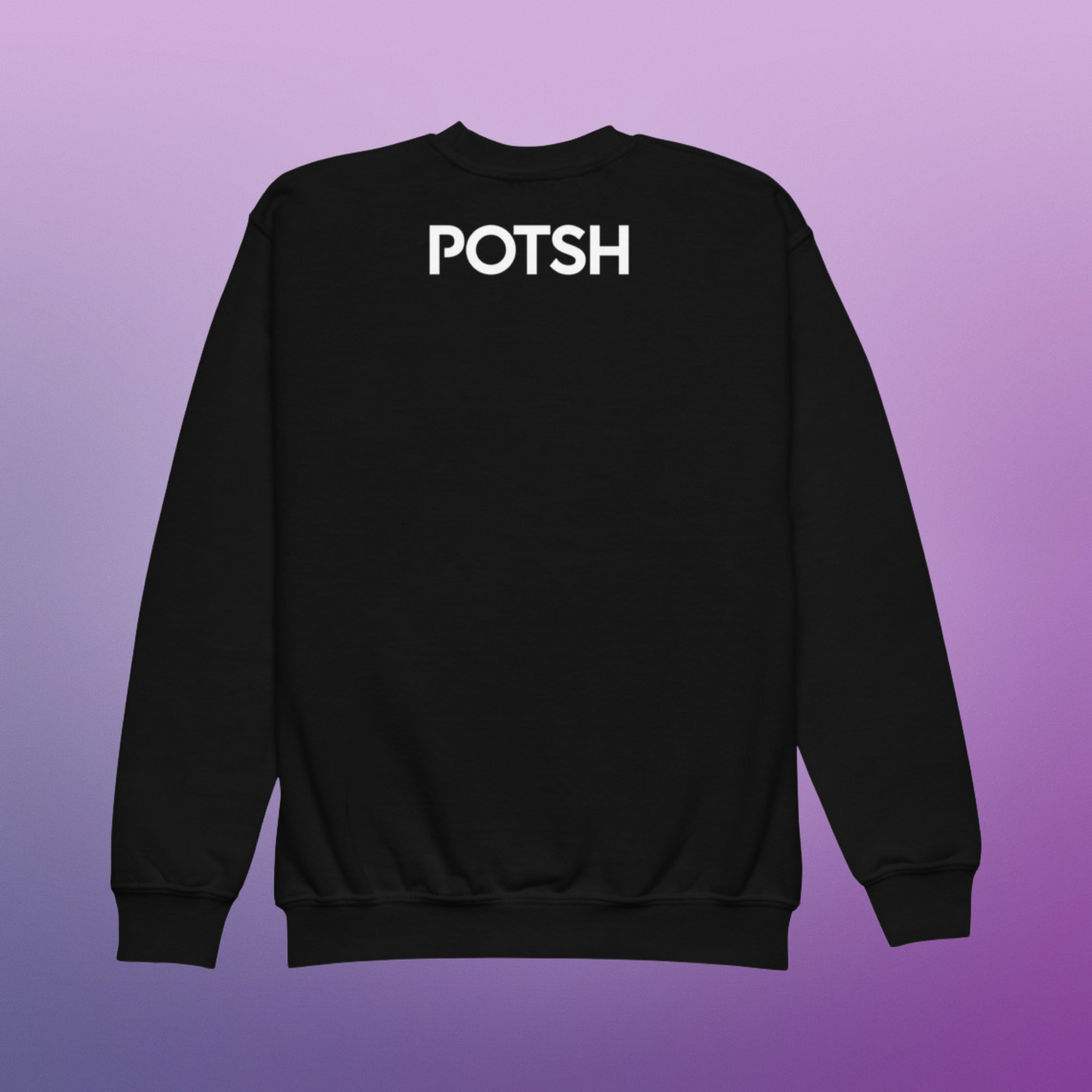 Girls Luxe Black Crewneck Sweatshirt