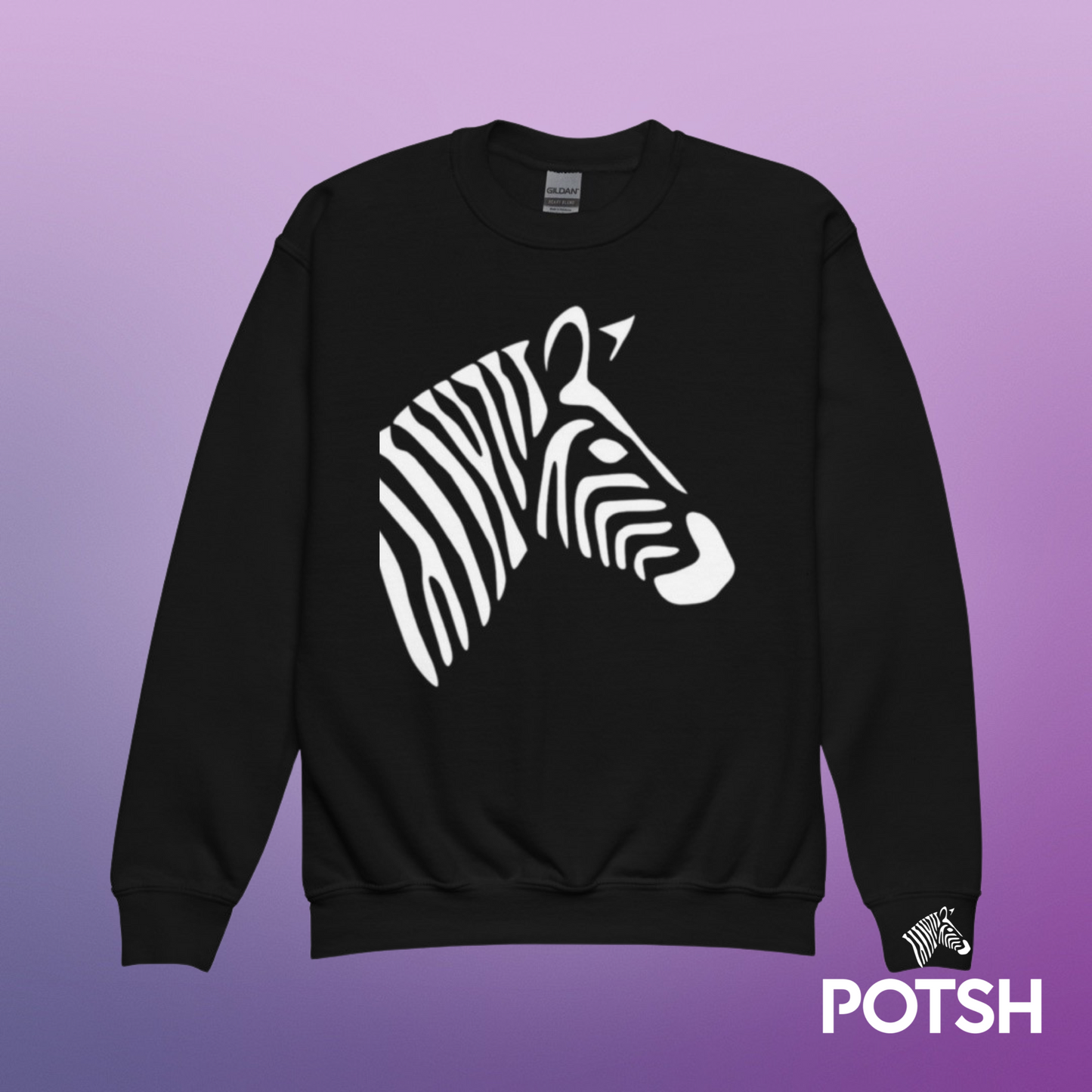 Girls Luxe Black Crewneck Sweatshirt