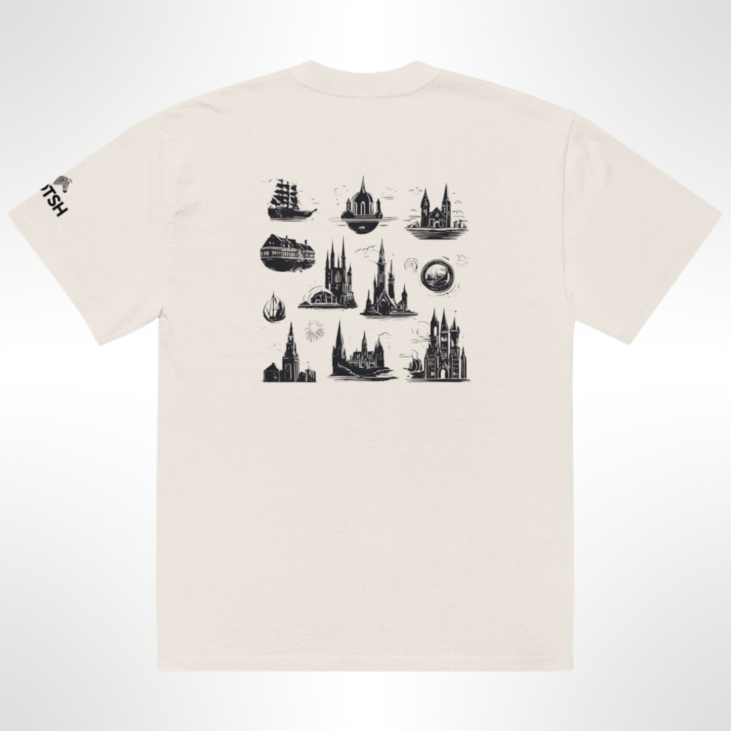 Men's Oversized T-Shirt with Back Print (Vanilla Haze)