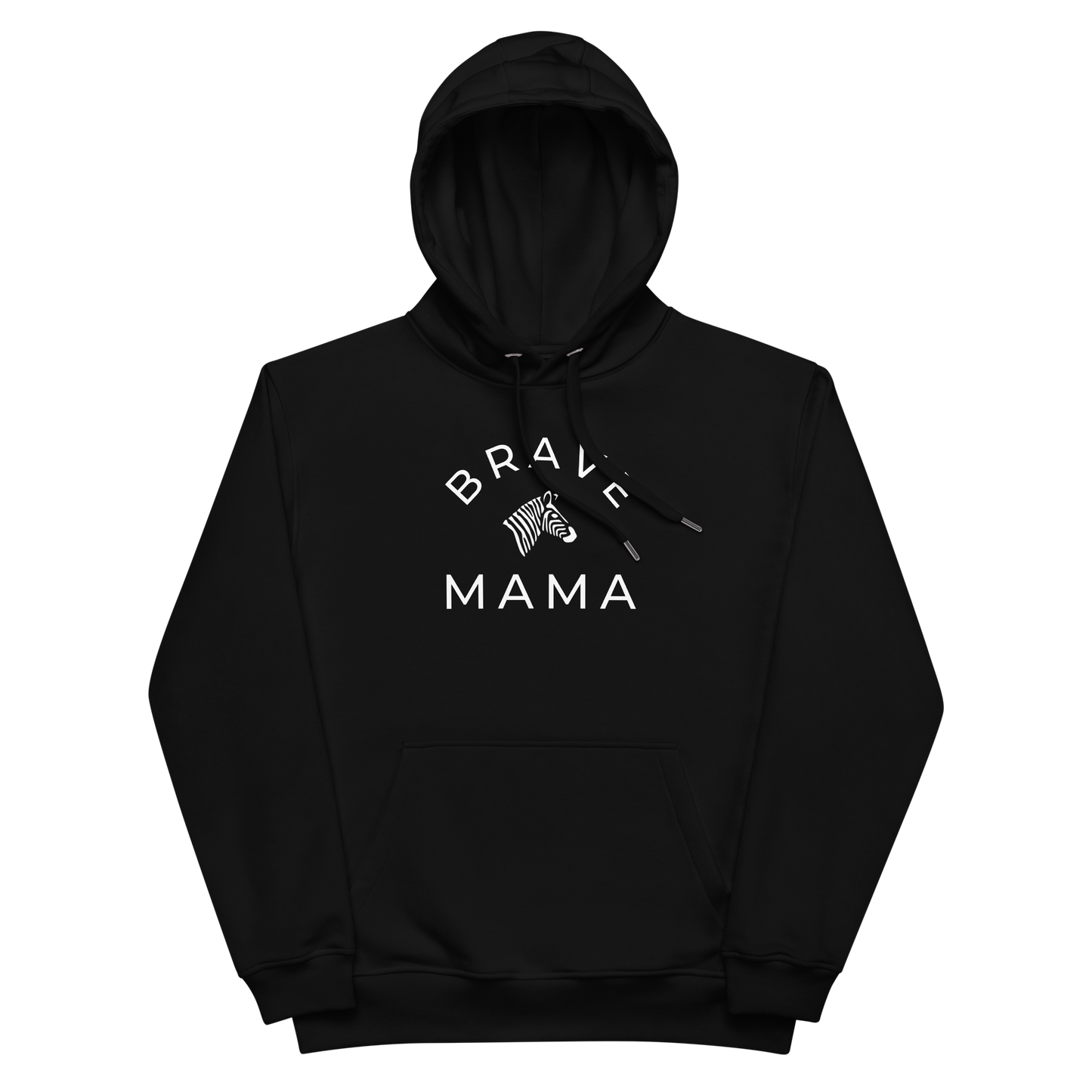 Organic "Brave Mama" Premium Black Hoodie