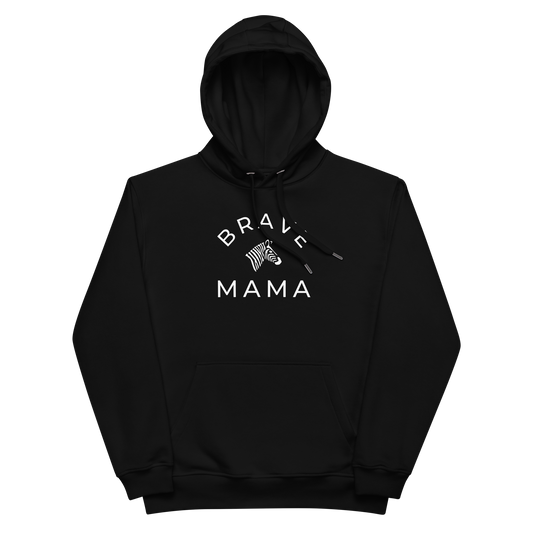 Organic "Brave Mama" Premium Black Hoodie