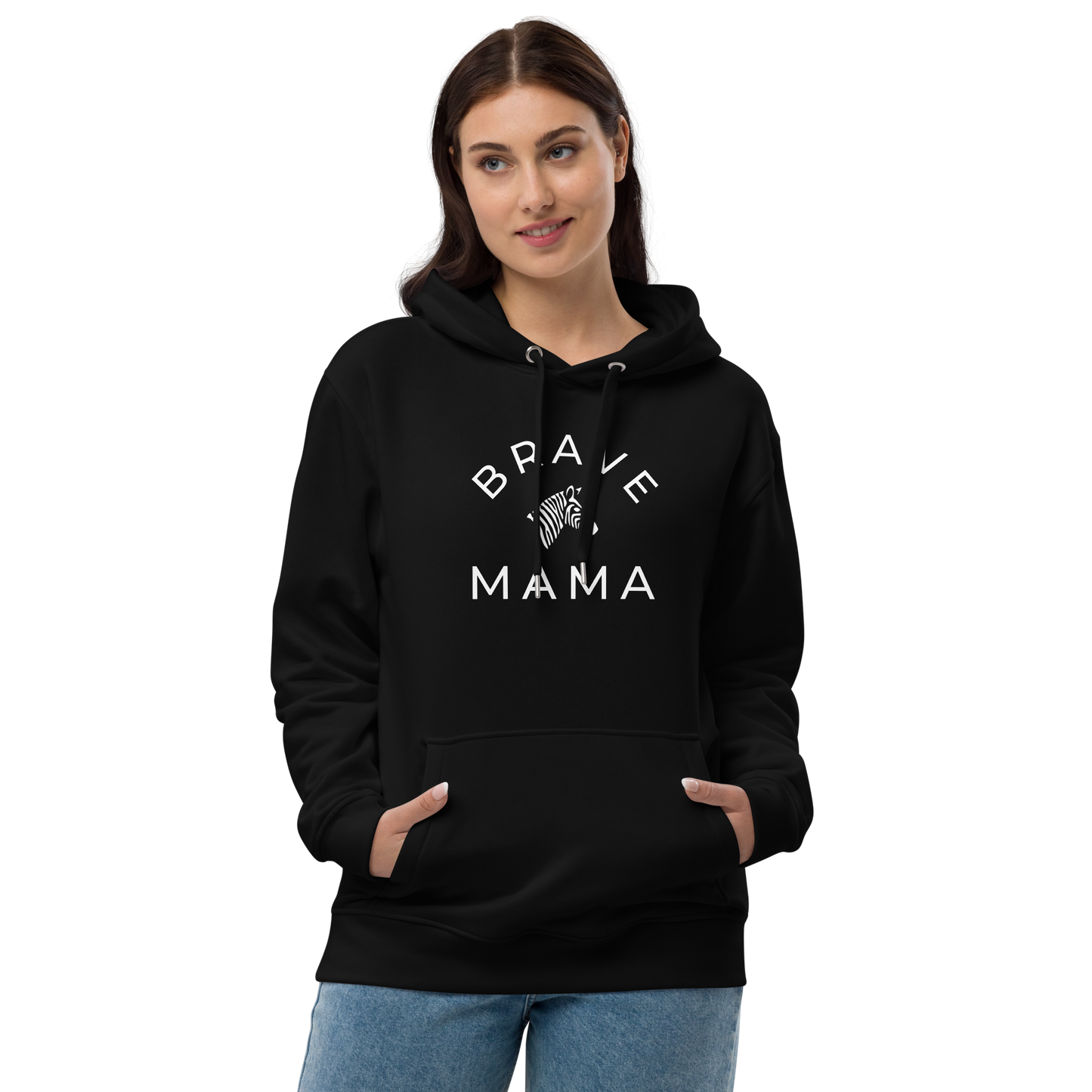 Organic "Brave Mama" Premium Black Hoodie