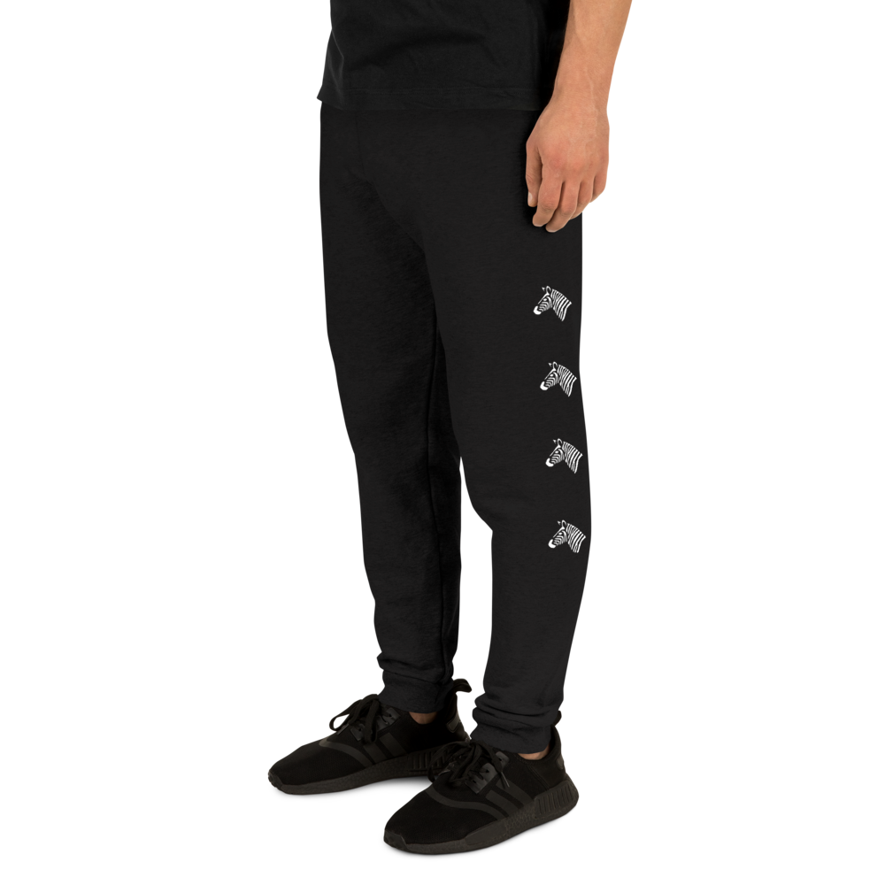 Men's Black Zebra Joggers