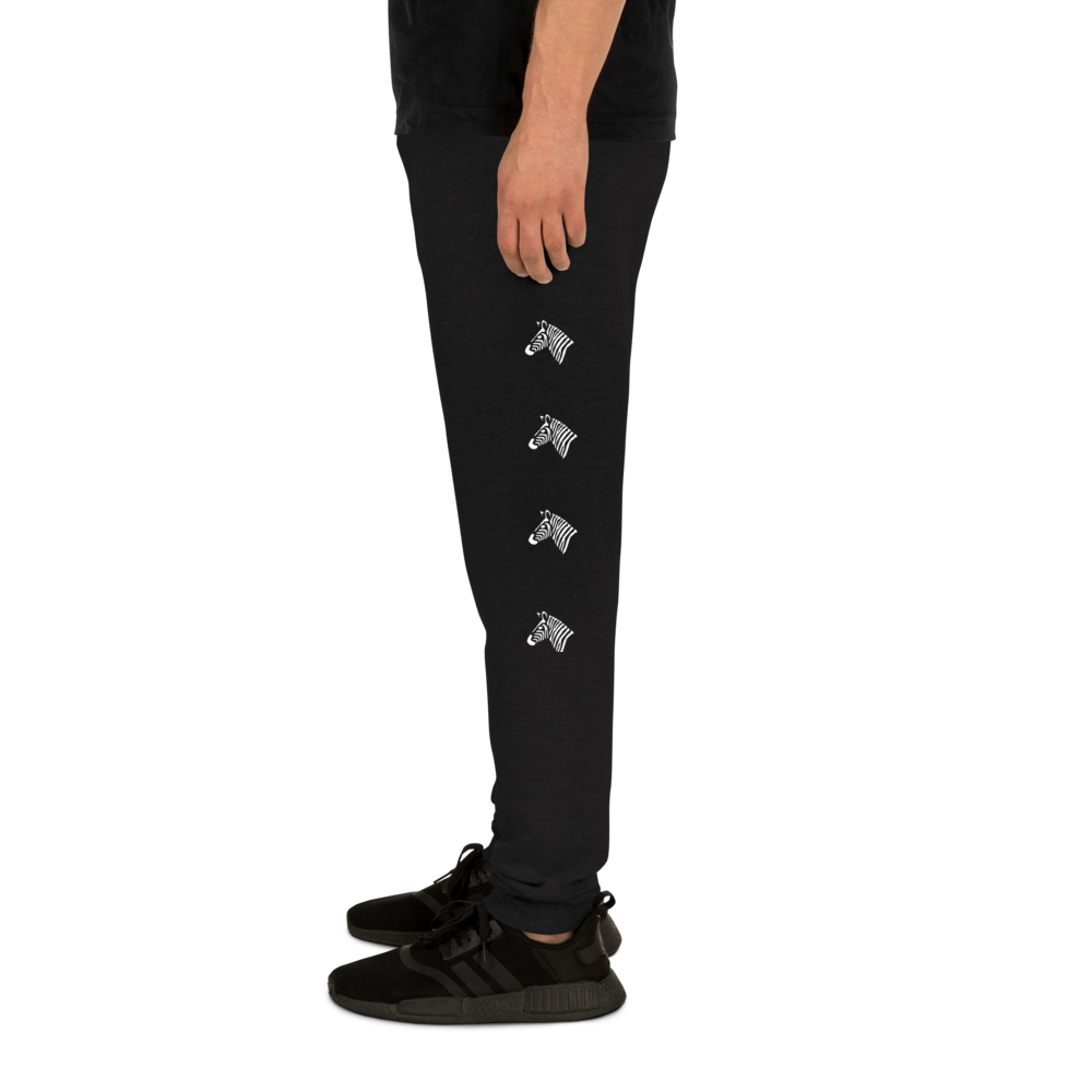 Men's Black Zebra Joggers