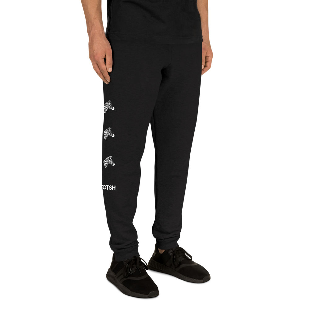 Men's Black Zebra Joggers