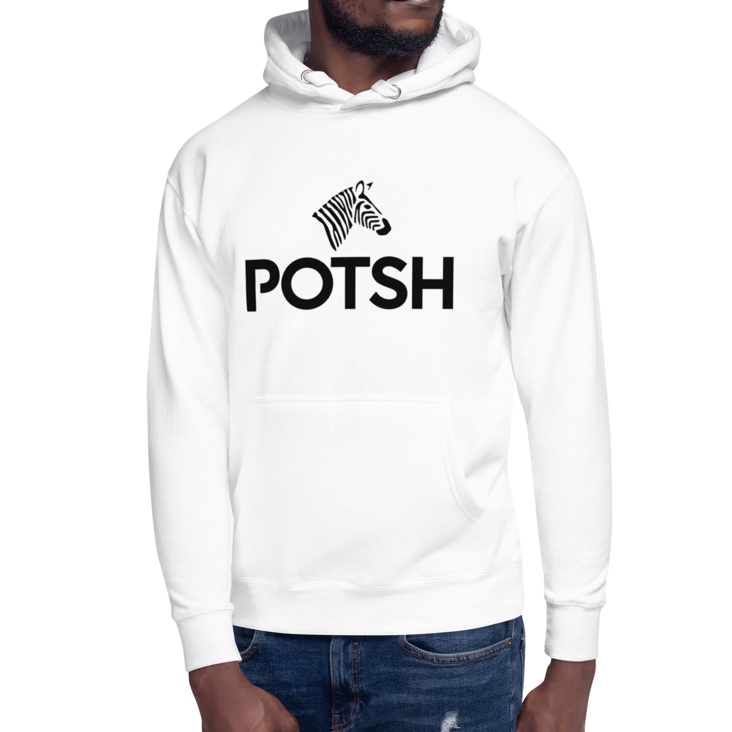 Men's White Luxe Zebra Hoodie