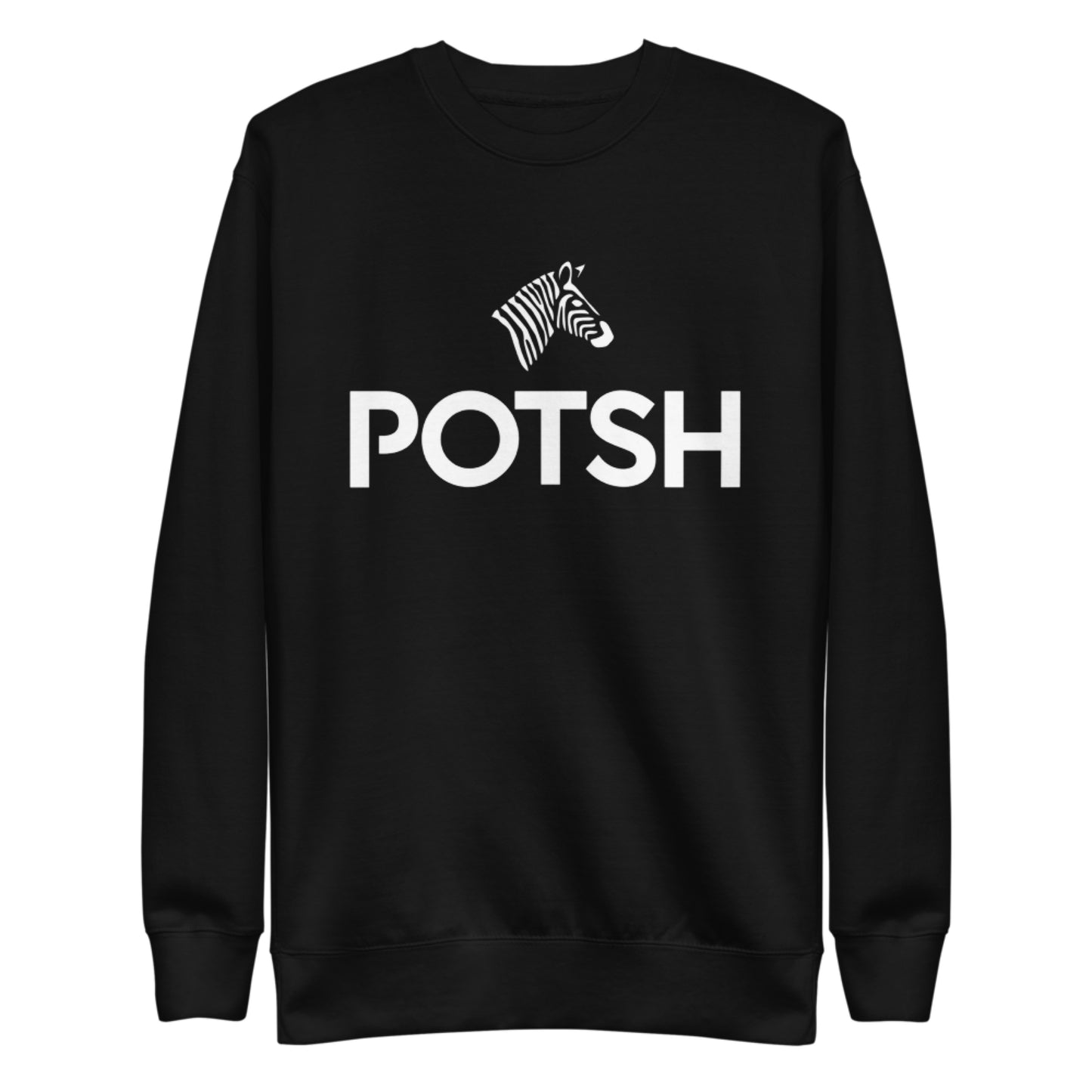 Men's POTSH Logo Black Lux Fleece Tracksuit - Crewneck