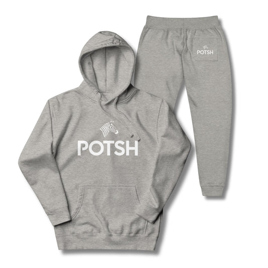 Men's POTSH Logo Carbon Grey Lux Fleece Tracksuit