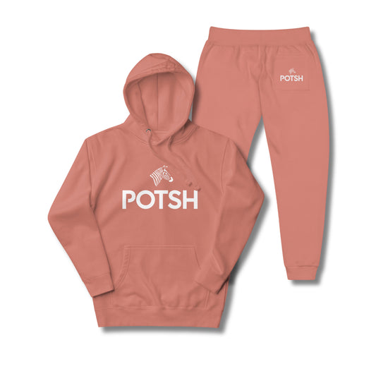 Men's POTSH Logo Dusty Rose Lux Fleece Tracksuit