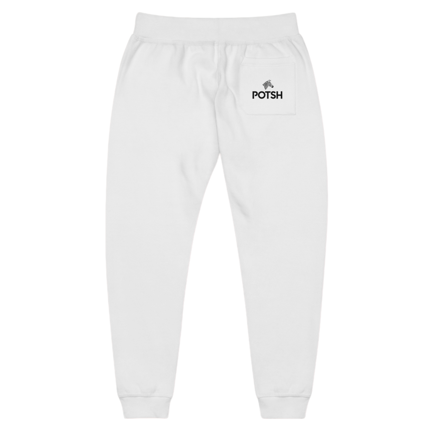 Men's POTSH Logo White Lux Fleece Tracksuit - Crewneck