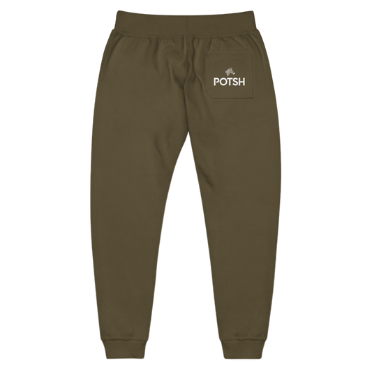 Men's Fleece Sweatpants with POTSH Back Pocket - Military Green