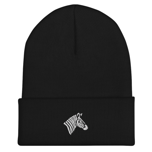 Black Zebra Beanie