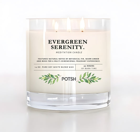 Scented Meditation Candle - Evergreen Serenity (14 oz.)
