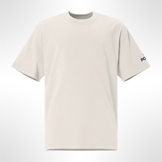 Men's Oversized T-Shirt with Back Print (Vanilla Haze)