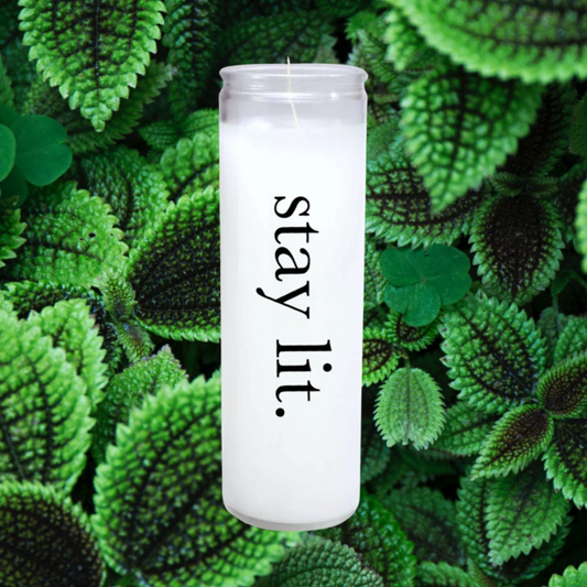 Stay Lit 8” White Candle by POTSH