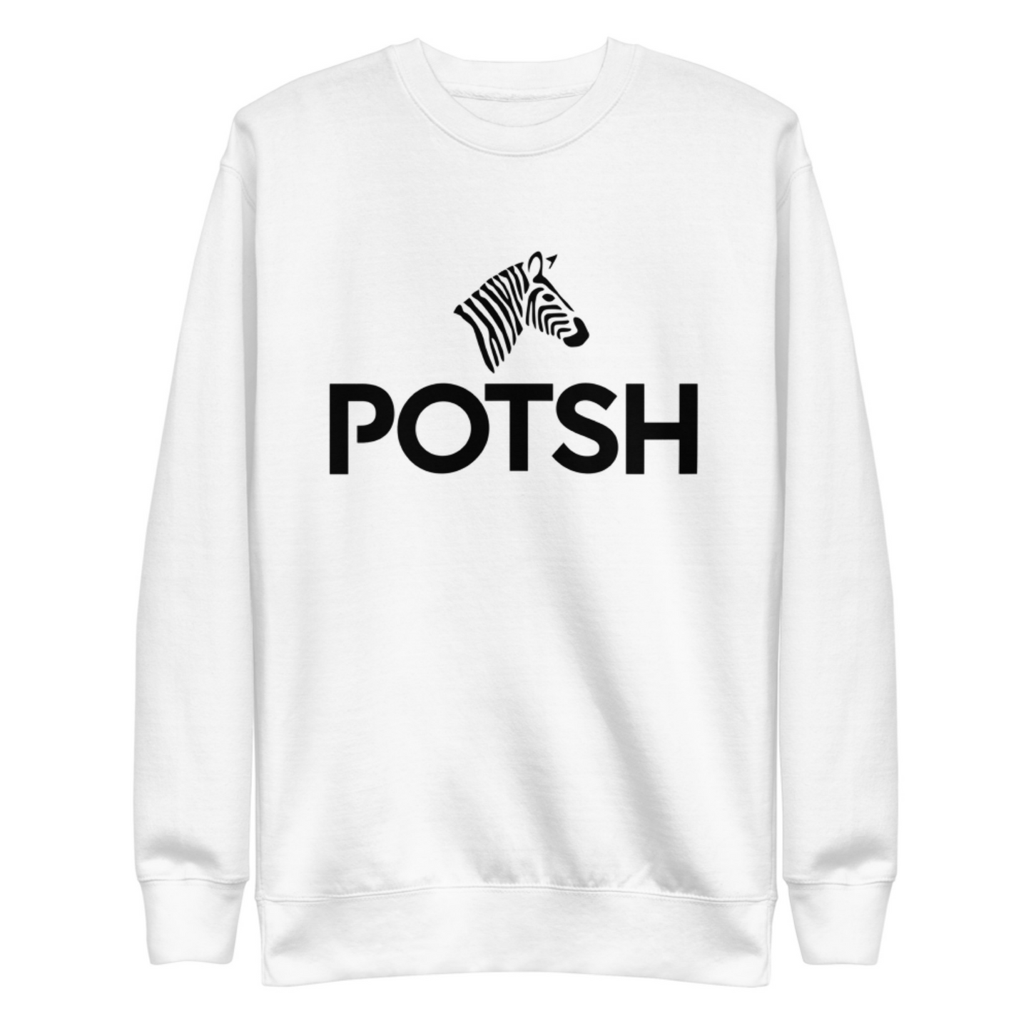 Men's POTSH Logo White Lux Fleece Tracksuit - Crewneck